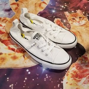 white no tie converse